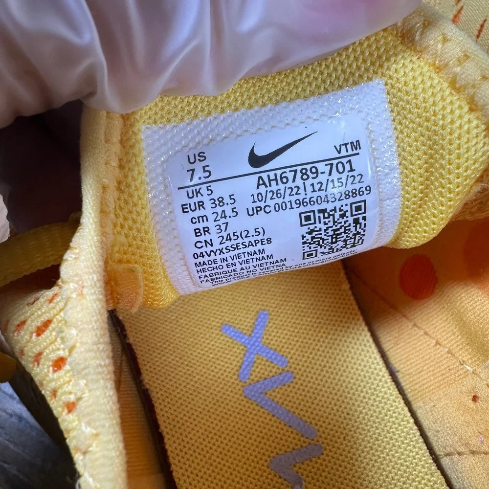 Nike Air Max 270 Yellow White Blue Women Sneaker AH6789-701 US 7.5